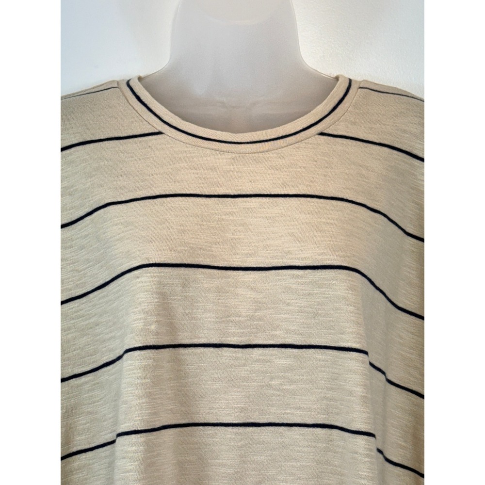NWT Lou & Grey Striped Long Sleeve Knit Top Barely Beige Small Cotton Blend - Picture 10 of 13